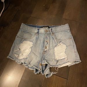 Express light wash shorts